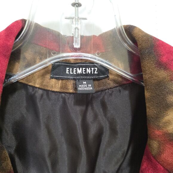 Elementz Corduroy Blazer Floral Womens M  Coat Light Weight Fall Autumn Business - Picture 9 of 10